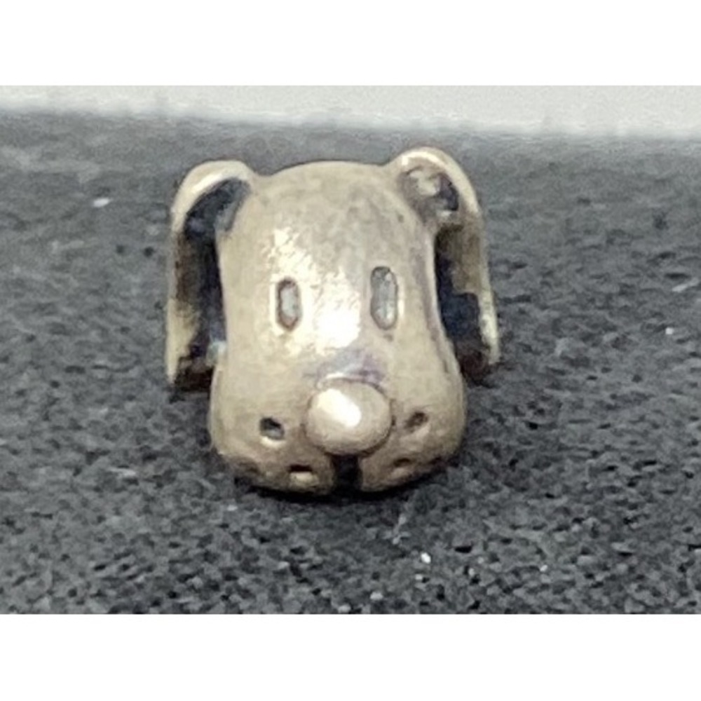 Sterling Silver 925 Dog Puppy Face Charm Bead For Bracelet‎ Necklace